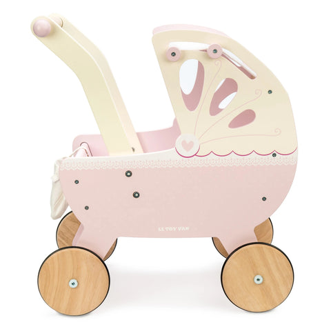 Le Toy Van - Vintage Style Wooden Doll Pram Stroller Sweetdreams Suitable from 3 years old - Default Title - Playoffside.com