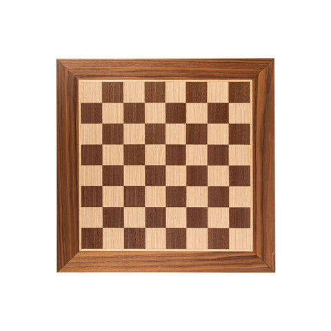 Walnut Wood & Oak Inlaid Chessboard 40x40cm - Default Title - Manopoulos - Playoffside.com