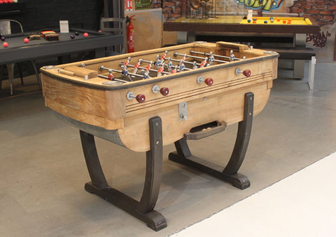 Debuchy By Toulet - Vintage Design Football Table from Oak Wood - Red handles - Playoffside.com