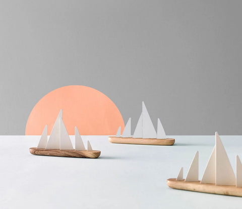 Miniature Wooden Boat Sculpture - Default Title - Madlab - Playoffside.com