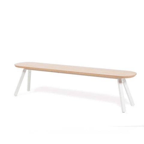 You and Me Bench & Stool - 180 / White & Oak Wood - RS Barcelona - Playoffside.com
