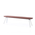You and Me Bench & Stool - 180 / White & Iroko Wood - RS Barcelona - Playoffside.com