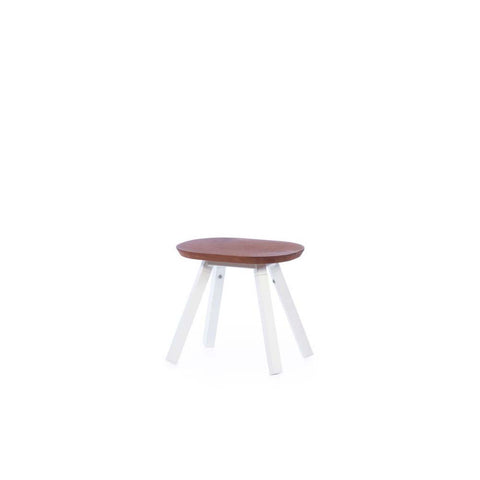 You and Me Bench & Stool - 50 / White & Iroko Wood - RS Barcelona - Playoffside.com