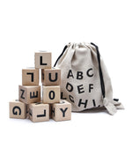 Minimalistic Wooden Alphabet Blocks Available in 2 Colours - Black - Ooh Noo - Playoffside.com