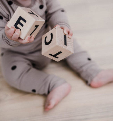 Ooh Noo - Minimalistic Wooden Alphabet Blocks Available in 2 Colours - White - Playoffside.com