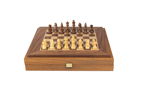 Schachspiel aus Nussbaumholz mit Staunton Schachfiguren 6.5cm König