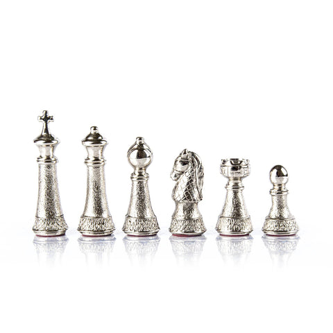 Manopoulos - Classic Metal Gold & Silver Staunton Chessmen Available in 2 sizes - Medium - Playoffside.com
