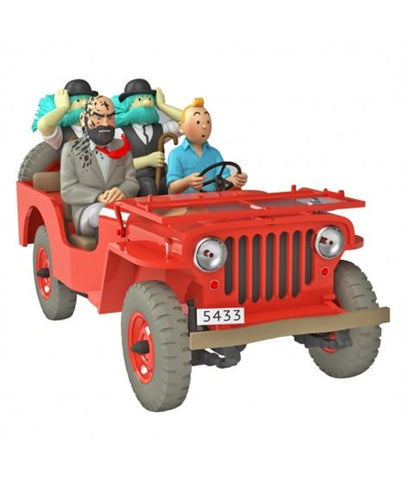 Tintin's Red Resin Jeep Figurine 1/24 Scale