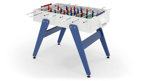 Cross Timeless Design Foosball Table Available in 2 Colors - Blue / Straight Through - Fas Pendezza - Playoffside.com