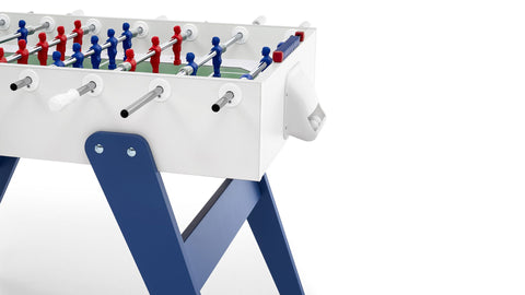 Fas Pendezza - Cross Timeless Design Foosball Table Available in 2 Colors - Blue / Telescopic Rods - Playoffside.com