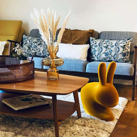 Iconic Qeeboo Rabbit Chair Available in 3 Colors - Gold Metal Finish - Qeeboo - Playoffside.com