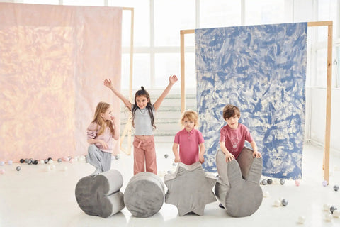 Misioo - Star Pouf for Child Room Available in 5 Colours - Gold - Playoffside.com