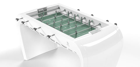 Debuchy By Toulet - Blackball Contemporary White Design Football Table - Round Black Grip - Playoffside.com