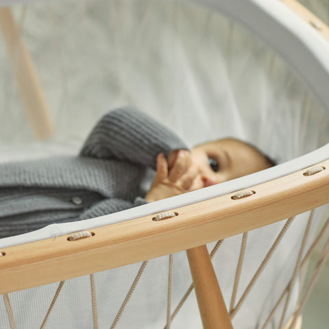 Charlie Crane - KUMI Baby Cradle with Organic Mattress Available in 3 Laces Colours - Desert - Playoffside.com