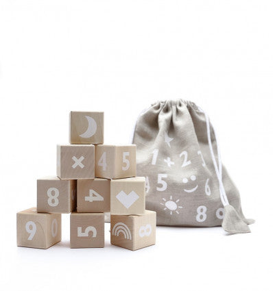 Ooh Noo - Wooden Math-themed Blocks Available in 2 Colours - White - Playoffside.com