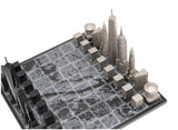 New York City Metal Chess Set Available in 3 Board Styles - Wood City Map - Skyline Chess - Playoffside.com