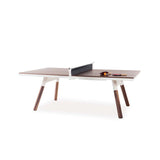 220 You & Me Ping-Pong Table / Dinning Table - Walnut Wood & White - RS Barcelona - Playoffside.com