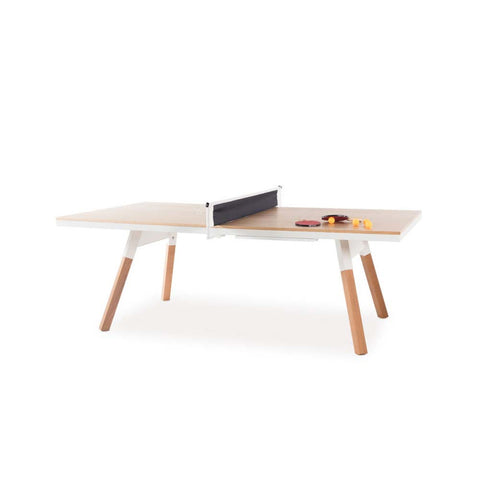 RS Barcelona - 220 You & Me Ping-Pong Table / Dinning Table - Oak Wood & White - Playoffside.com