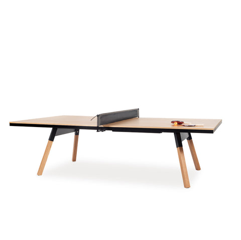 You & Me Ping-Pong Table Tournament Size / Office / Dinning Table - Oak Wood & Black - RS Barcelona - Playoffside.com
