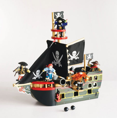 Le Toy Van - Barbarossa Wooden Pirate Ship Suitable for Children from 3 years - Default Title - Playoffside.com