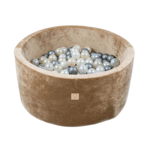 Misioo - Velvet Child Ball Pool 90 cm Diameter Available in 5 Styles - Soft Beige - Playoffside.com