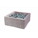 Misioo - Velvet Square Ball Pool 90 cm Diameter Available in 3 Colours - Soft Pink - Playoffside.com