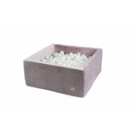 Misioo - Velvet Square Ball Pool 90 cm Diameter Available in 3 Colours - Soft Beige - Playoffside.com