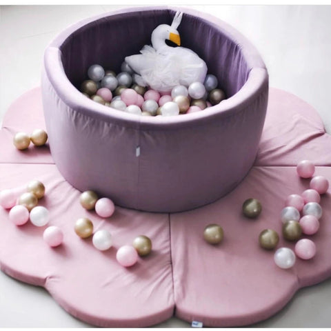Misioo - Velvet Child Ball Pool 90 cm Diameter Available in 5 Styles - Lila - Playoffside.com