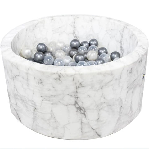 Misioo - Velvet Child Ball Pool 90 cm Diameter Available in 5 Styles - Marble - Playoffside.com