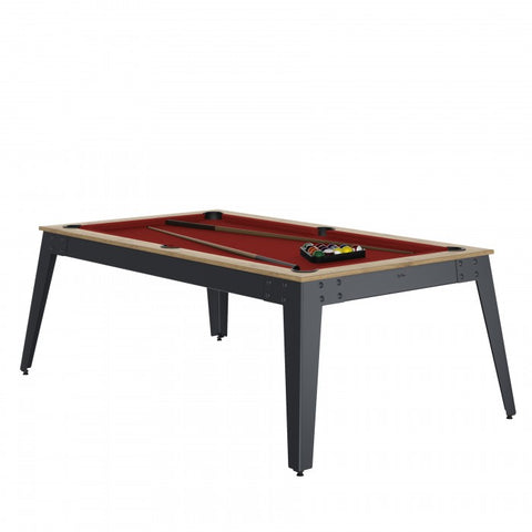 Steel Pool Table - Oak / grey / Red Cloth / Without Top - Rene Pierre - Playoffside.com