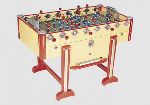 Retro Vintage Design Stella Football Table Available in 5 Colours - Vintage Yellow / Round red handles - Stella - Playoffside.com