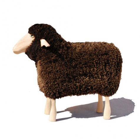 Small Brown Furry Decorative Sheep Pine Wood - Default Title - Meier Germany - Playoffside.com