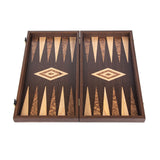 Wenge & Walnut Backgammon Set Available in 3 Sizes - Small - Manopoulos - Playoffside.com