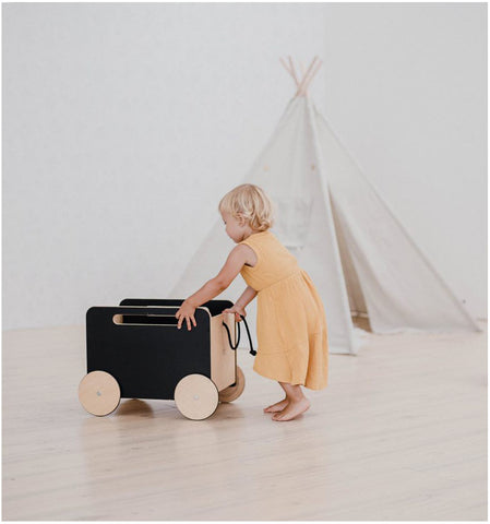Monochrome Toy Chest on Wheels Available in 2 Colours - White - Ooh Noo - Playoffside.com