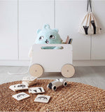 Ooh Noo - Monochrome Toy Chest on Wheels Available in 2 Colours - White - Playoffside.com