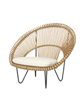 Roy Cocoon Rattan Lounge Chair Available in 2 Styles & 18 Colors - Camel frame / Olive green - Vincent Sheppard - Playoffside.com