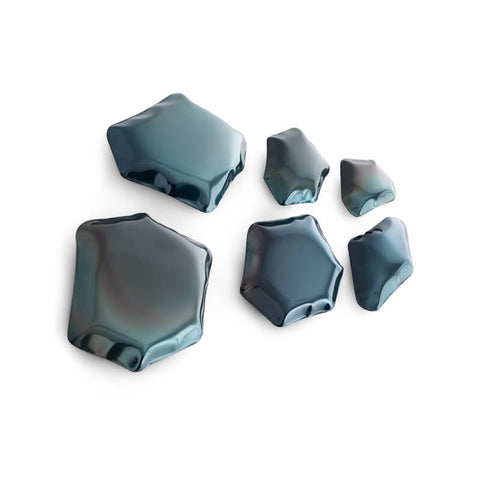 KAMYKI Decorative Steel Stones Available in 3 Colors & 3 Sizes - Cosmic Blue / Set x6 - Zieta - Playoffside.com